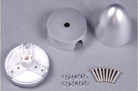 1400mm Zero Spinner parts: silver spinner, mounting piece, screws, and nuts