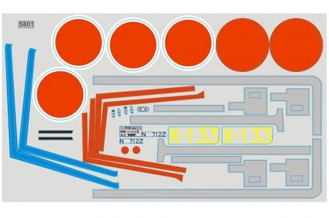 1400mm Zero model stickers with orange circles and blue trim decals