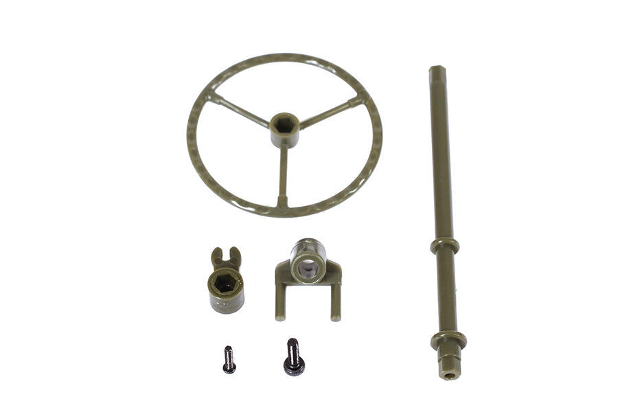 1:12 scale steering wheel set for RC vehicles with mounting components