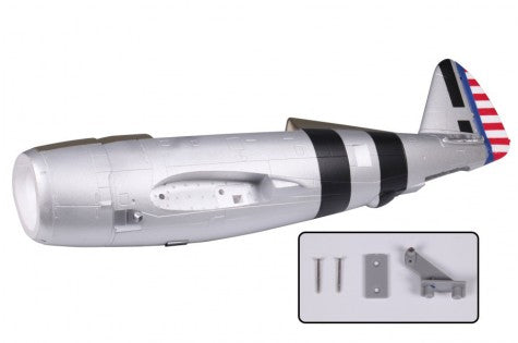 1500mm P-47 fuselage with silver finish and American flag tail, includes mounting hardware