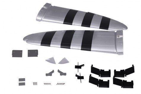 1500mm P-47 RC airplane main wing set with black stripes and assembly parts