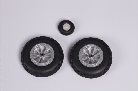 1500mm P-47 RC airplane wheel set with two large and one small tire
