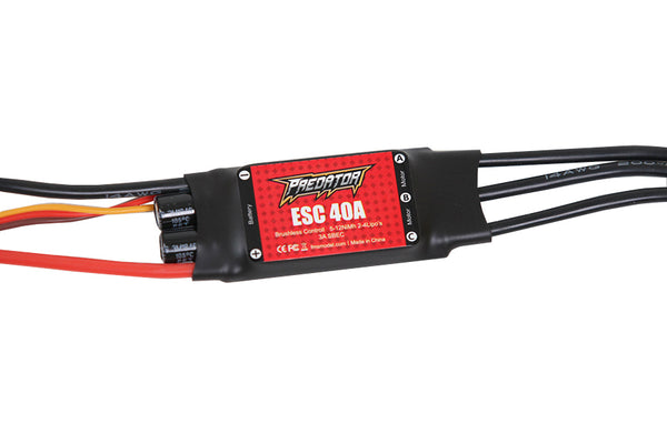 Common Parts - 40A ESC with 200mm input cable, 3.5mm motor connector, XT60