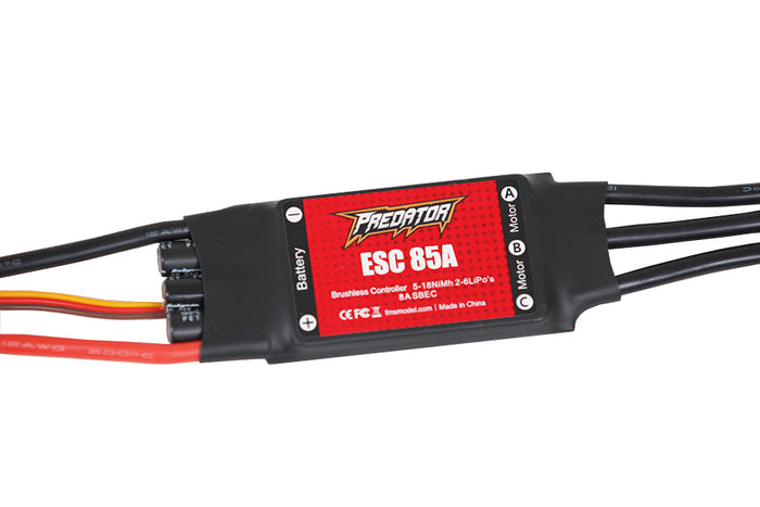 Predator ESC 85A electronic speed controller for RC models with wiring connections