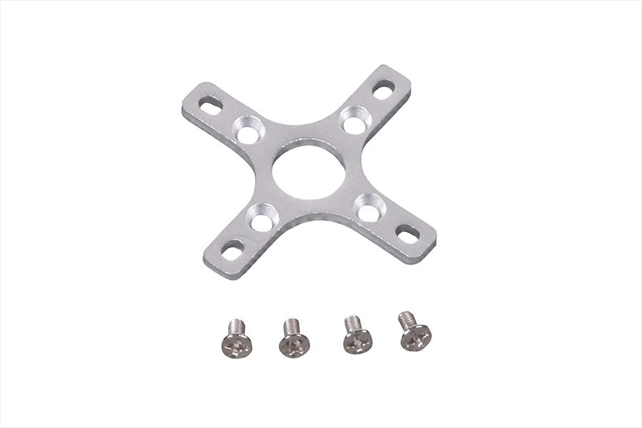 Motor mount plate with screws for RC models, compatible with various aircraft.