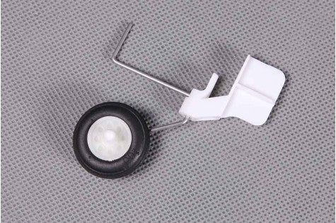 F3A rear landing gear set with black wheel and white bracket for RC models