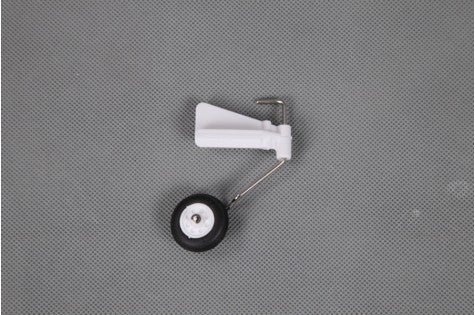 White rear landing gear set with black wheel for RC airplanes