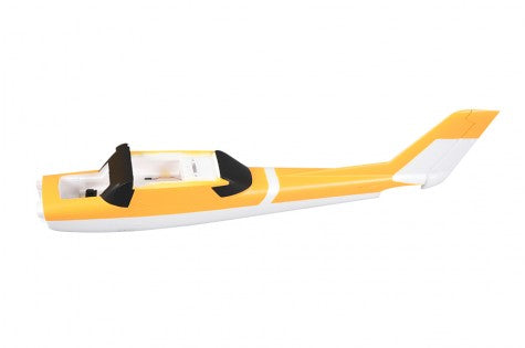 1220mm Ranger RC airplane fuselage in yellow and white, designed for optimal flight performance.