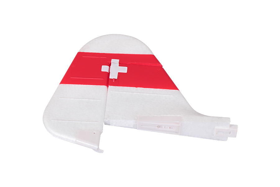 1400mm J-3 Cub V4 vertical stabilizer in red and white