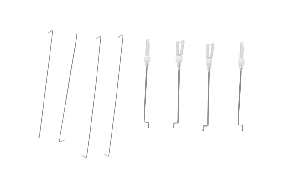 Linkage rods for RC airplanes, including various lengths and connectors.