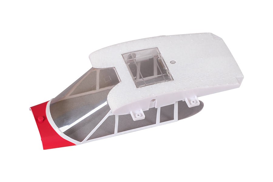 1400mm J-3 Cub V4 canopy in white with red accents