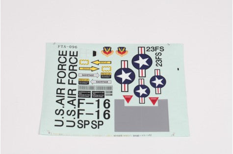 64mm F-16 V2 decal sheet with U.S. Air Force insignia and markings