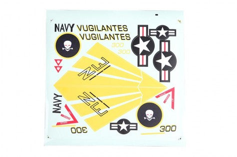 64mm F-18 V2 decal sheet with Navy Vigilantes graphics and insignia