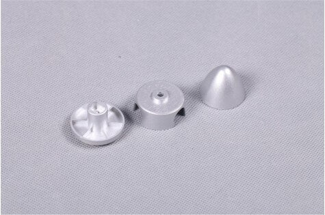 Silver spinners for RC airplanes, including various designs and sizes.