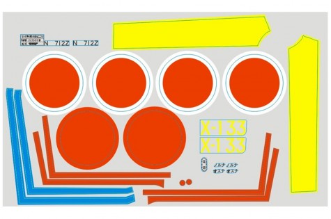 Decal sheet for 800mm Zero V2 with red circles and colored strips