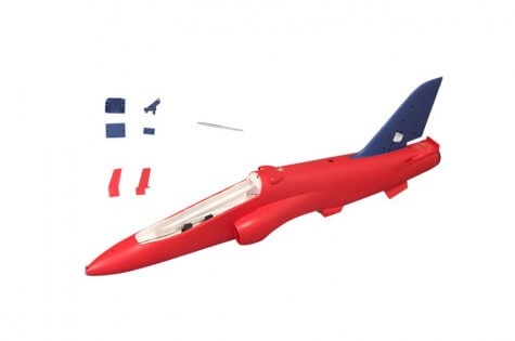 80MM BAE Hawk fuselage in red and blue for RC model assembly