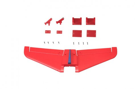 Red 80MM BAE Hawk horizontal stabilizer with mounting parts and screws