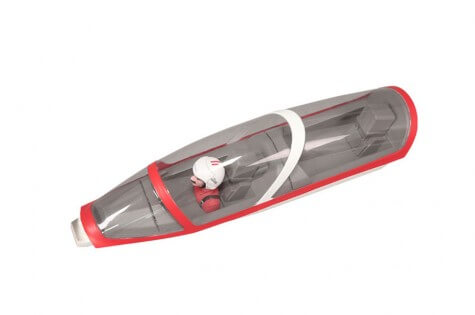 80MM BAE Hawk cockpit model in red and grey with clear canopy