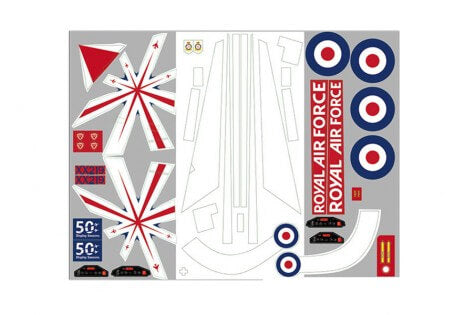 80MM BAE Hawk decal sheet with Royal Air Force designs and logos