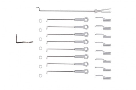 RC model linkage rod accessories set including hooks and connectors