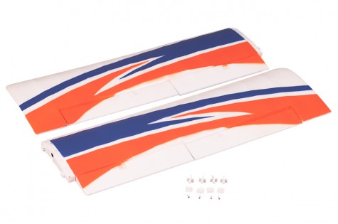 Kingfisher main wing set for RC model, orange and blue design with connectors