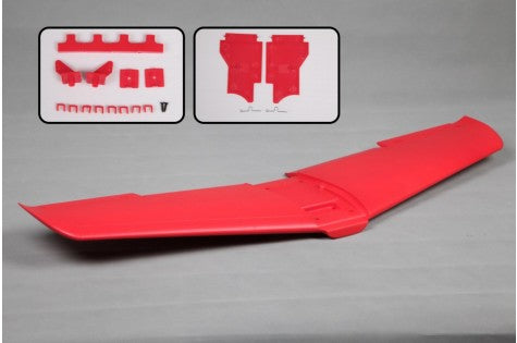 Red main wing set for 1100mm PC-21 model airplane with parts