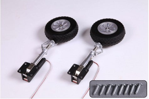 1700mm P-51D Red Tail main landing gear with wheels and accessories.