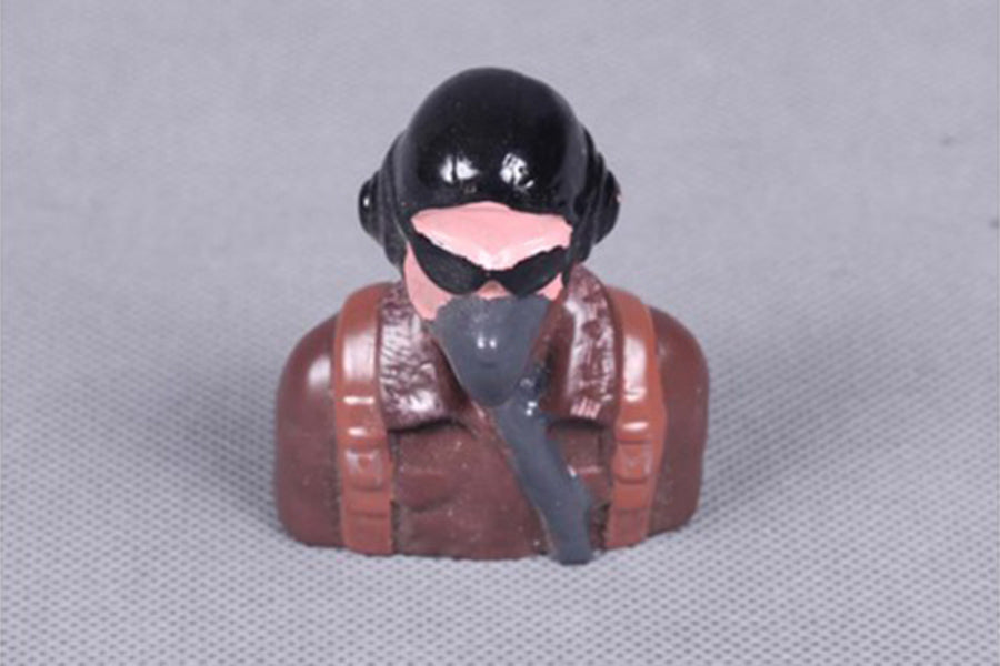Pilot figurine with helmet and goggles for RC model customization