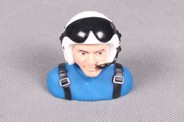 Pilot figure bust with headset, ideal for RC airplane models
