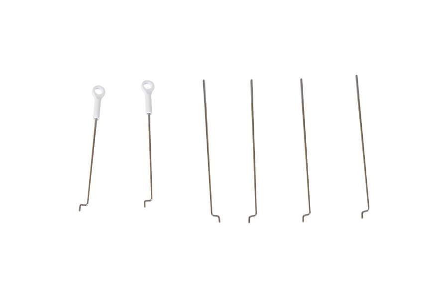 Metal linkage rods for RC models, two white-ended, suitable for 2000mm Beaver V2.