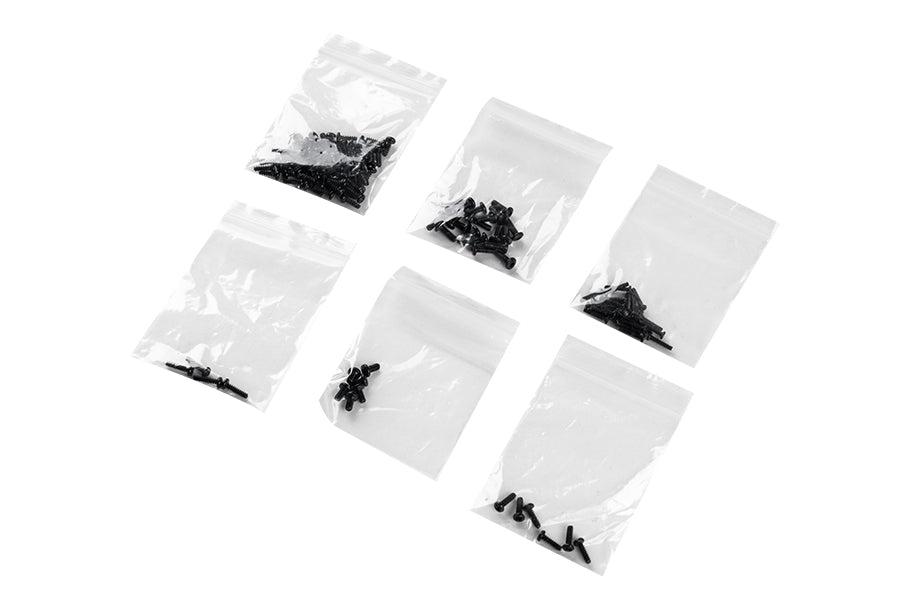 Set of black screws in bags for 1:18 FIRE HORSE RC model assembly