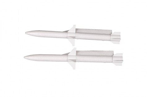 Set of two white missiles for RC F-16C model aircraft