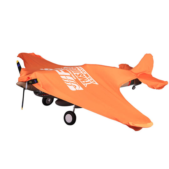 Custom orange cover for RC airplane, suitable for 1.3M to 1.7M wingspan models.