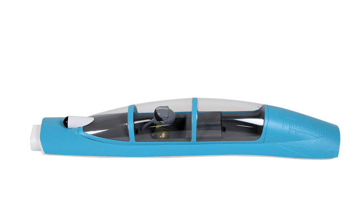 Transparent cockpit for 70mm SU-27 model in blue and gray design