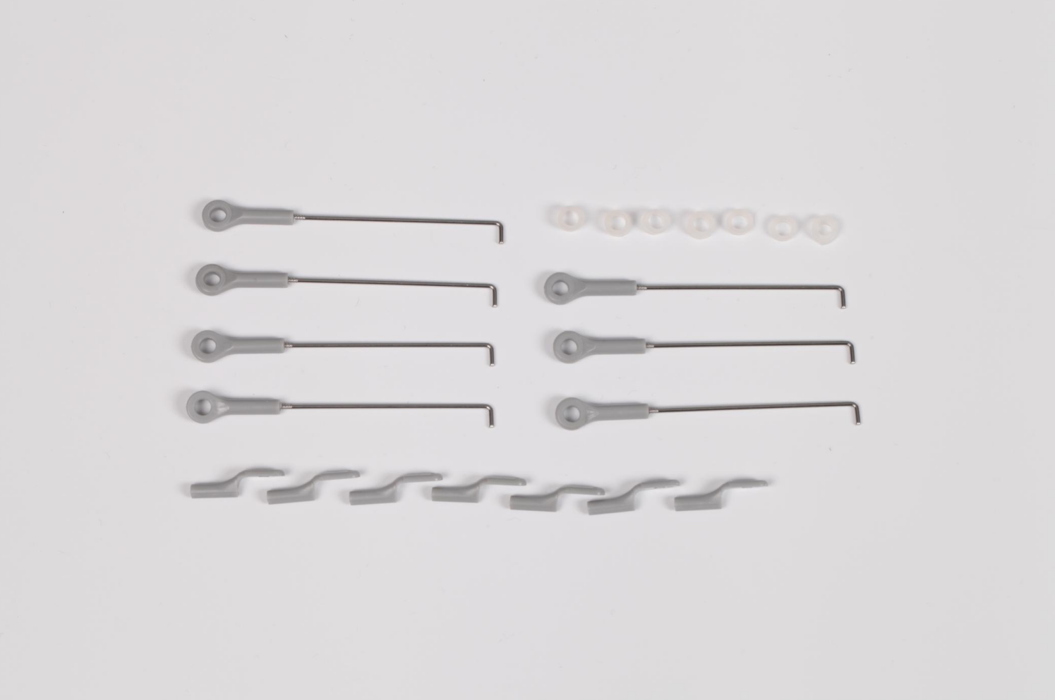 Linkage rod set for remote control models in gray and white.