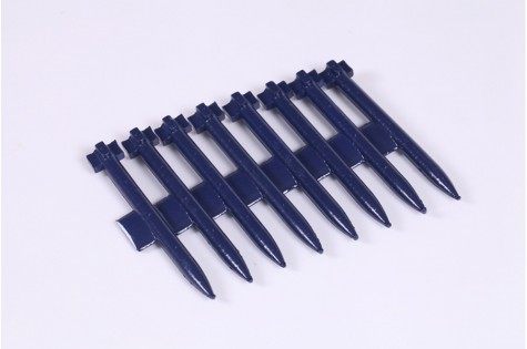 Set of eight blue missile replicas for RC aircraft