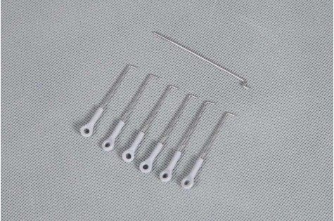 Set of 7 linkage rods and a metallic pin for RC model assembly