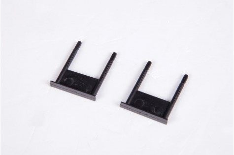 Black plastic connector clips for RC model assembly