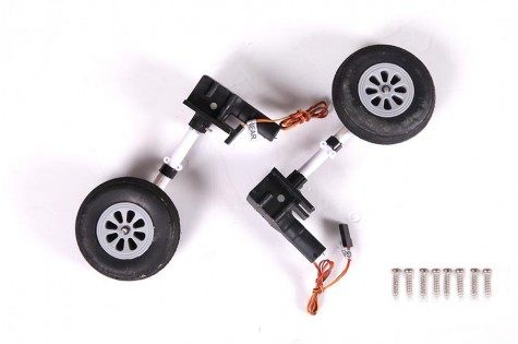 980mm P-40B Flying Tiger main landing gear system with wheels and servos