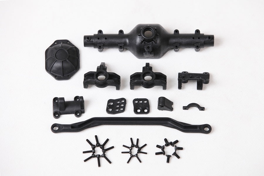 Black plastic parts for 1:6 RC vehicle front axle assembly