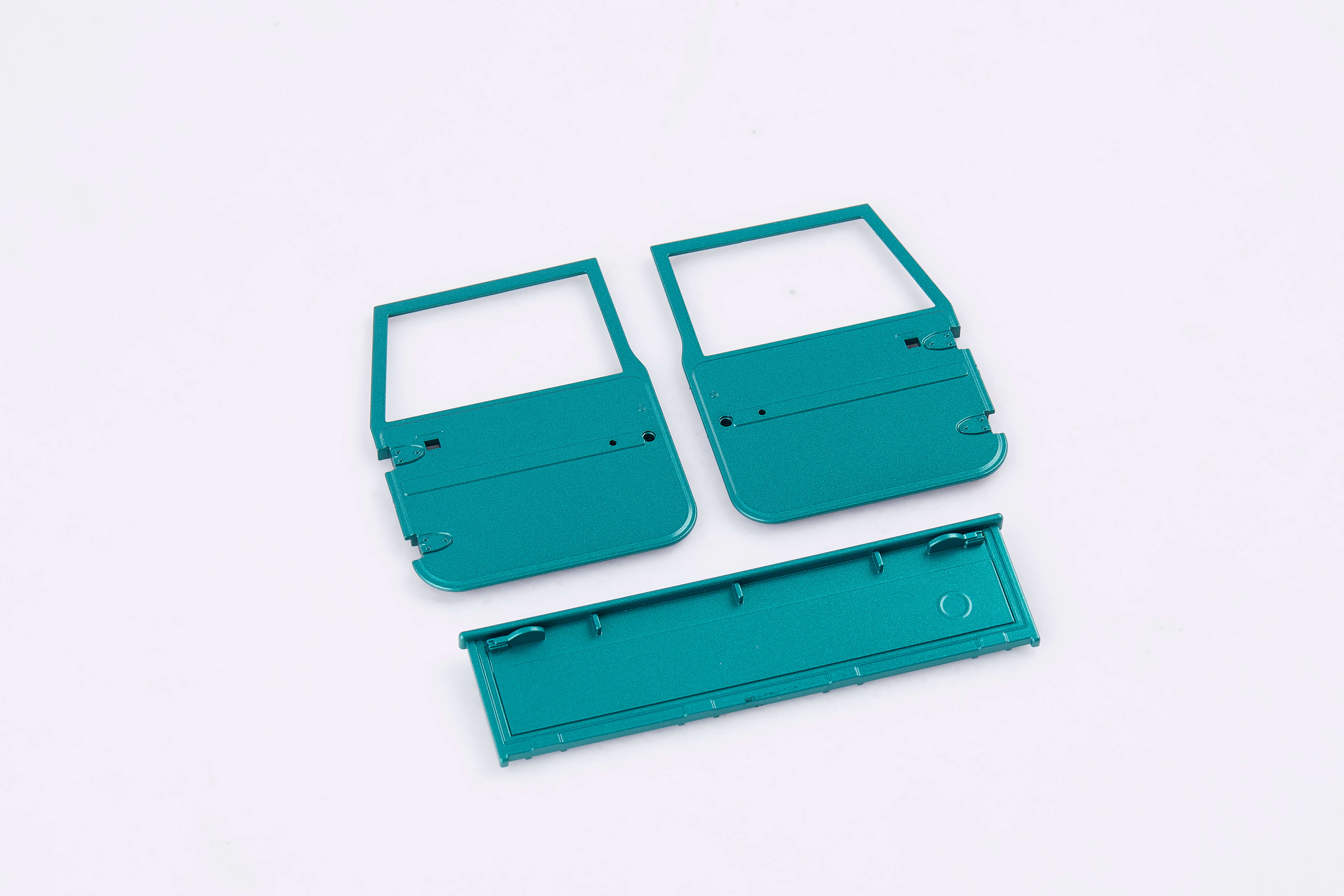 Teal doors and door handle set for 1:12 scale Toyota FJ45 model