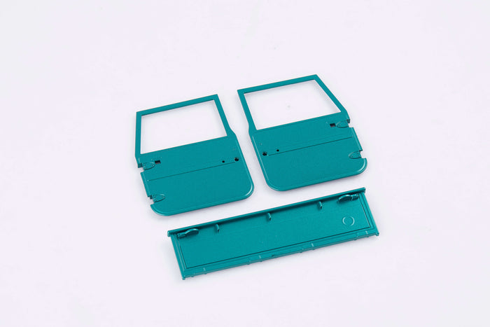 Teal doors and door handle set for 1:12 scale Toyota FJ45 model
