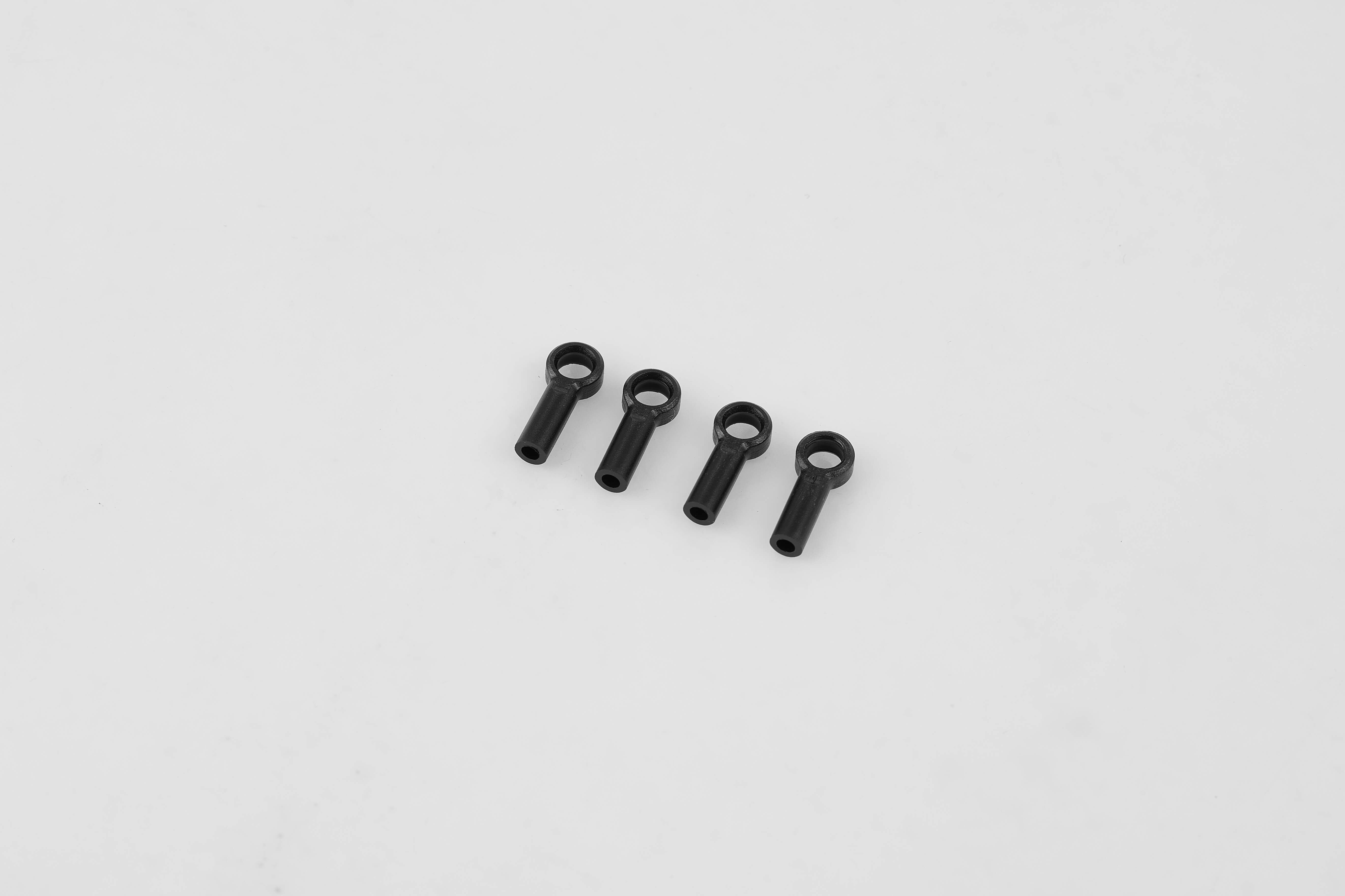 Four 4mm black ball caps for RC model assembly