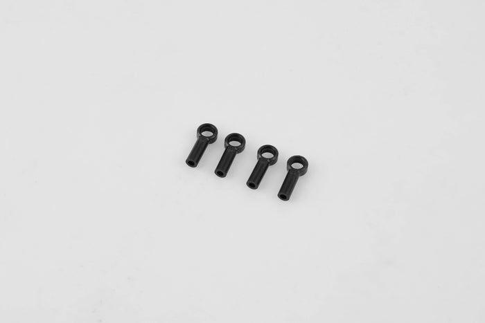 Four 4mm black ball caps for RC model assembly