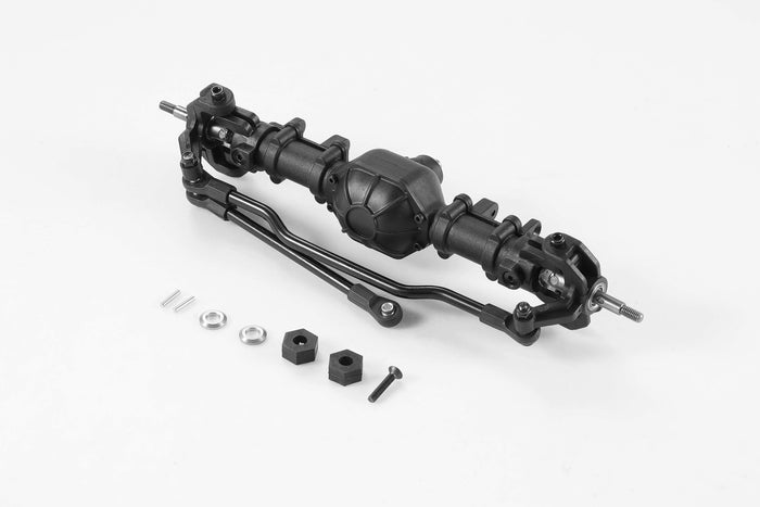 1:10 Mashigan front axle assembly with components including links and hardware.