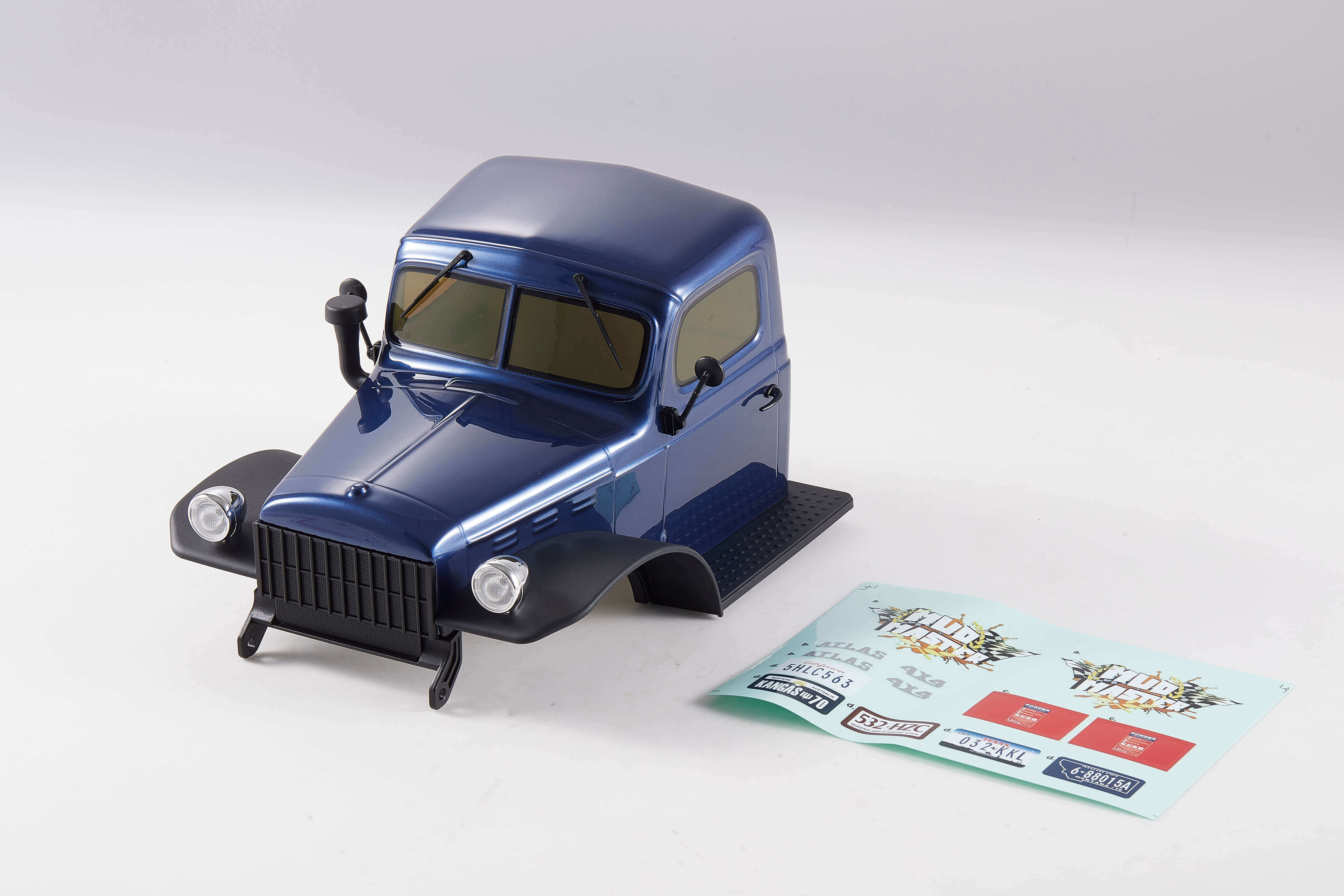 1:10 Atlas 4x4 dark blue car body with assembly guide and decals