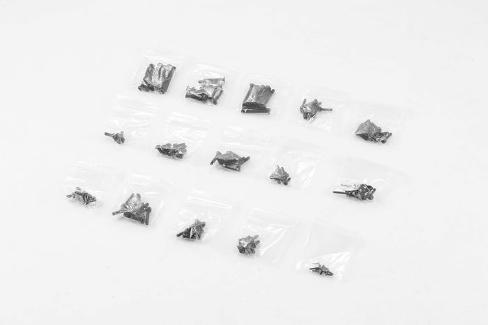 Assorted screw set for 1:10 Atlas 4x4 RC vehicle, packaged in small bags.