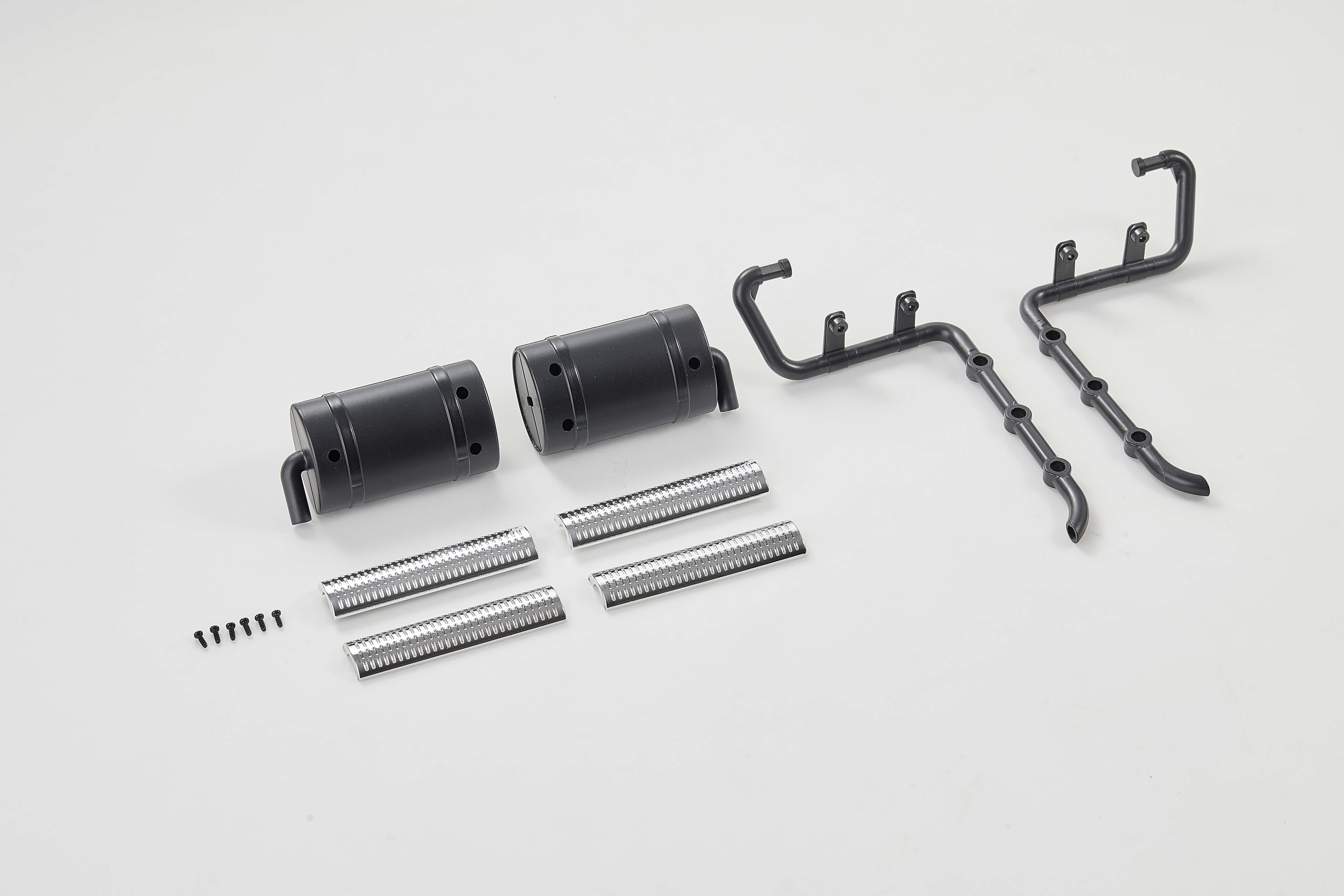 1:10 RC model exhaust pipes and mounting brackets for vehicles