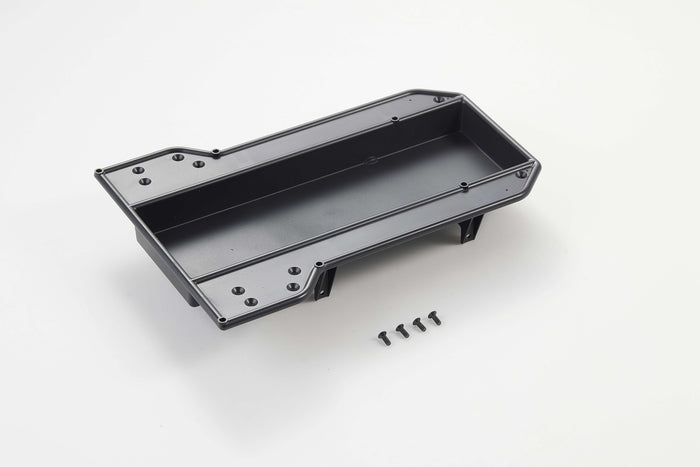 Black chassis plate for RC model with four screws