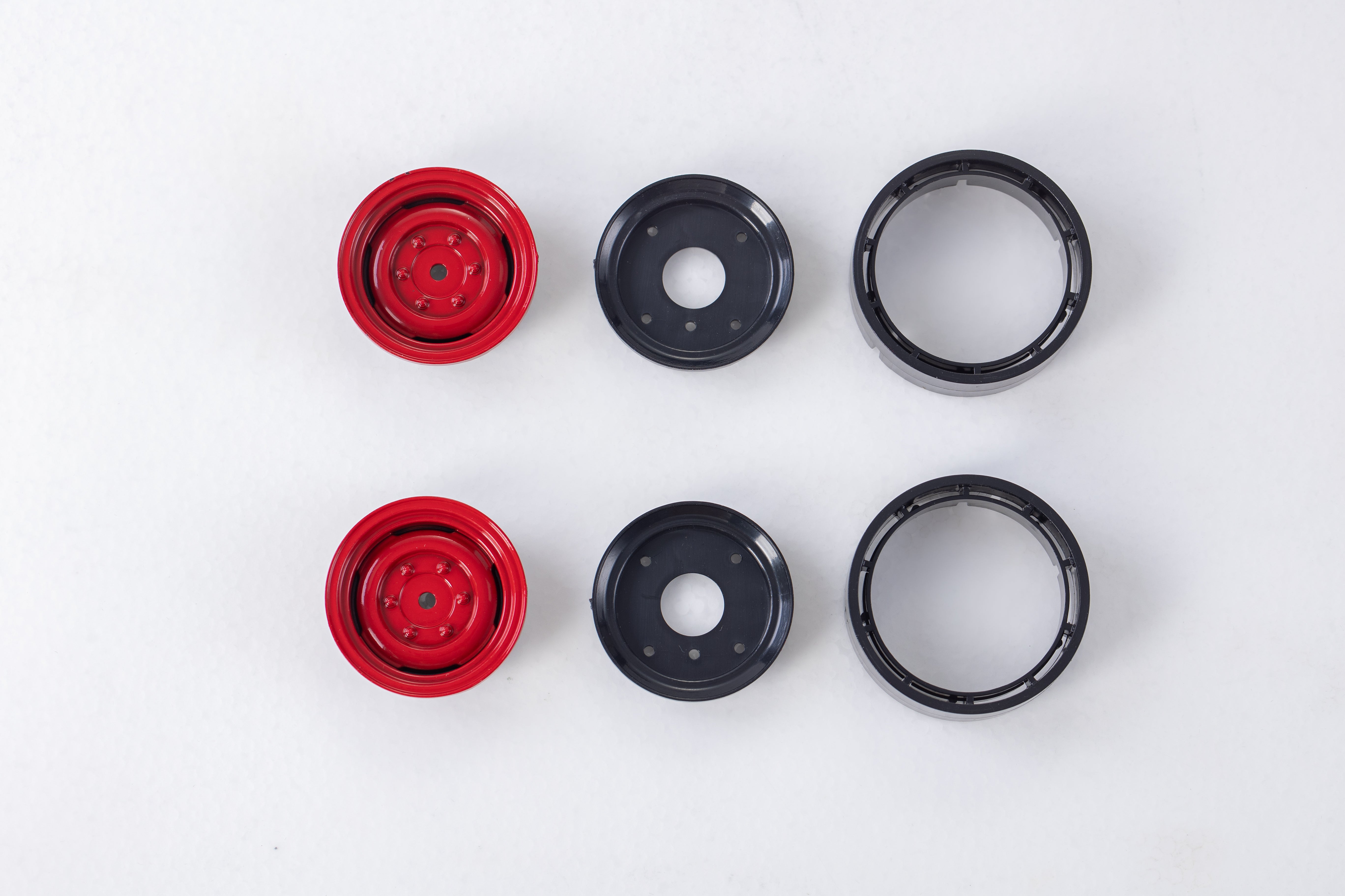 1/18 Mogrich classic style red and black wheels for RC models